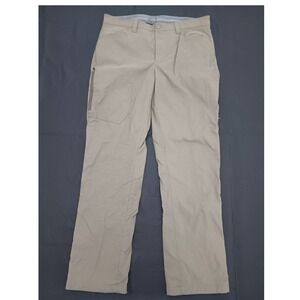 Eddie Bauer Guide Pro Fleece Lined Pants Mens 34x32 Tan Khaki Hiking Outdoor